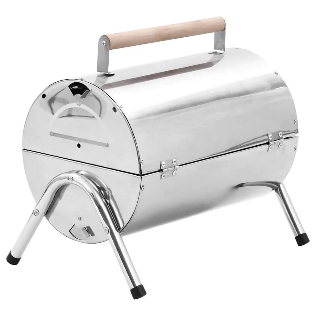 Portable Tabletop Charcoal BBQ Grill Double Cooking Grids Silver