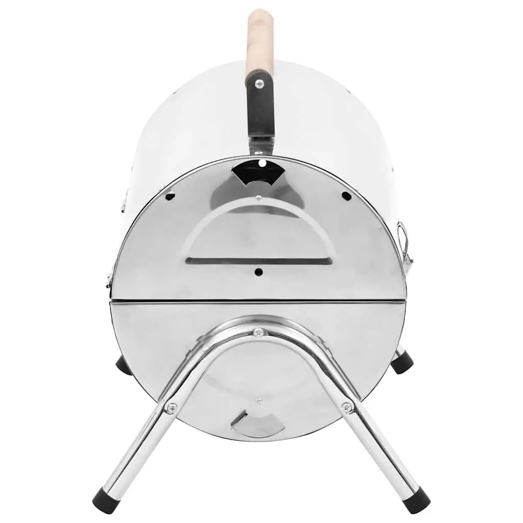 Portable Tabletop Charcoal BBQ Grill Double Cooking Grids Silver