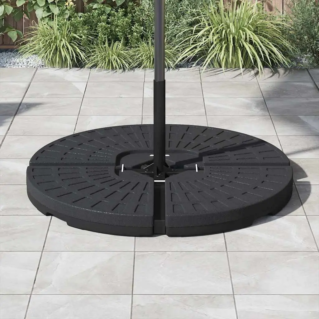 Umbrella Base Heavy Duty Set of 4 Fan-shaped Black