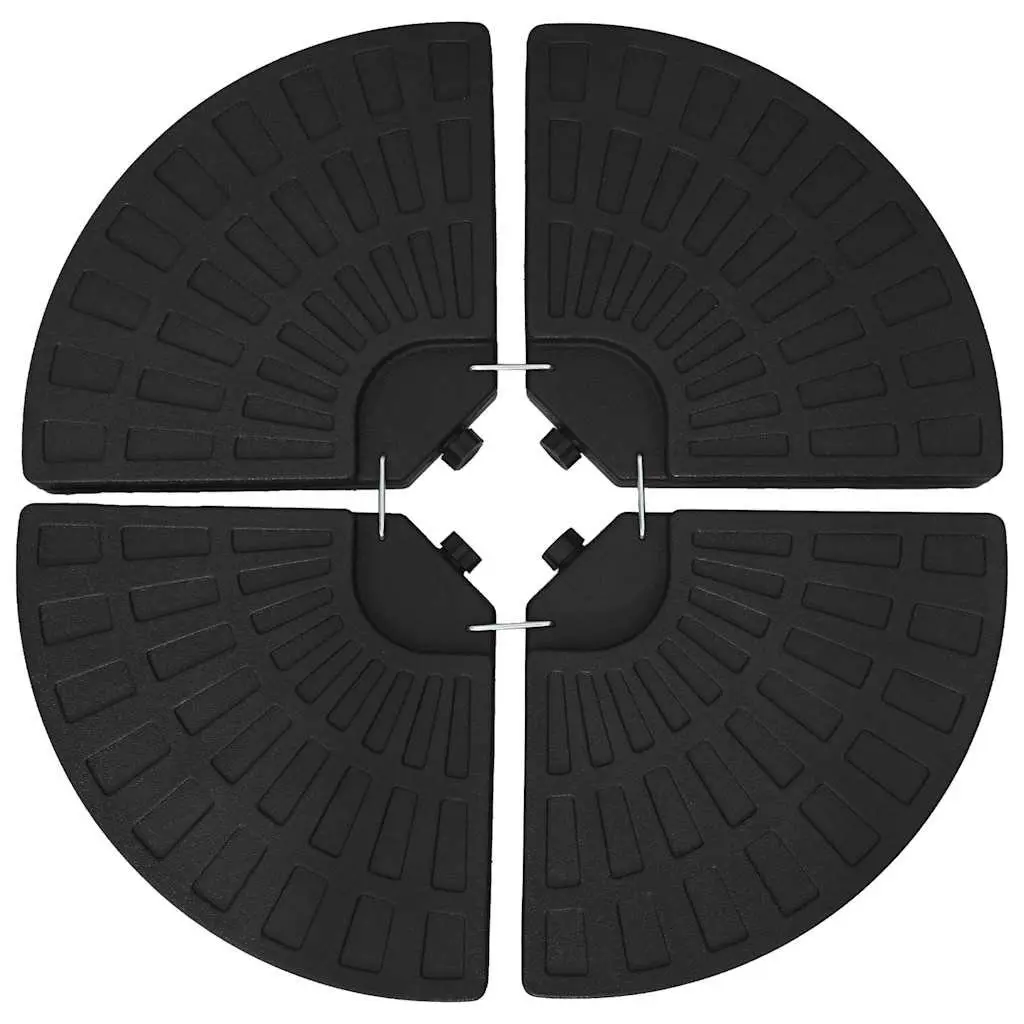 Umbrella Base Heavy Duty Set of 4 Fan-shaped Black
