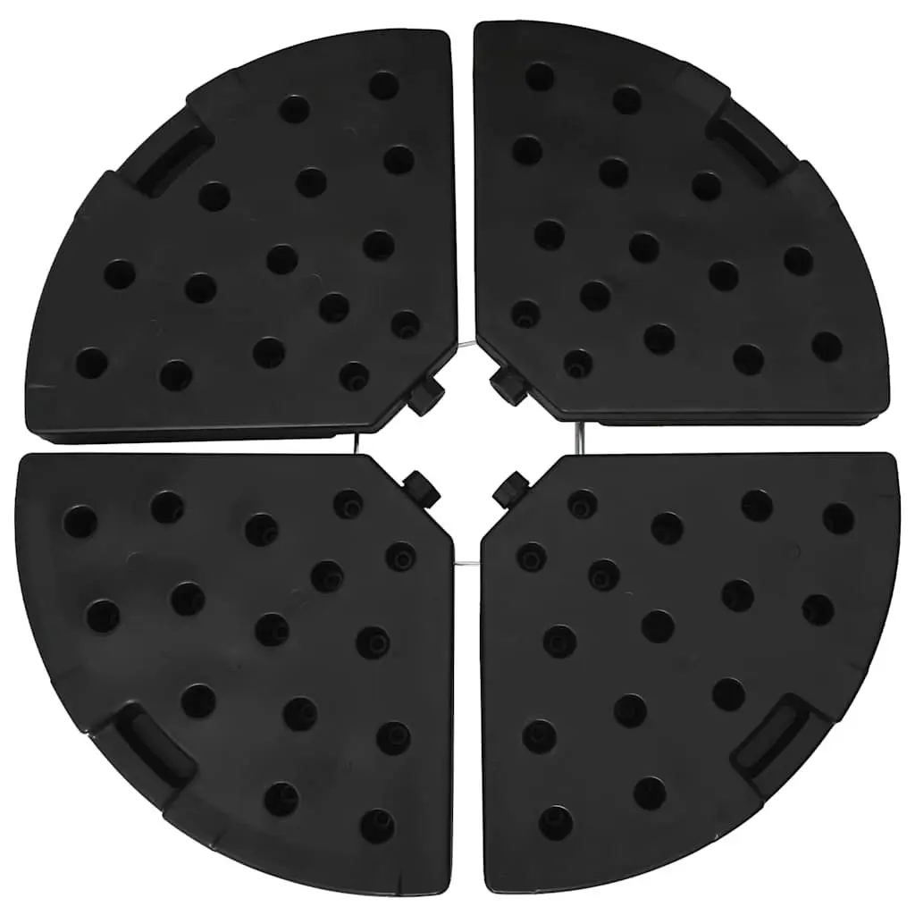 Umbrella Base Heavy Duty Set of 4 Fan-shaped Black