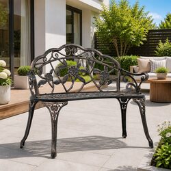Reliable Outdoor Bench: 100cm Cast Aluminium Design