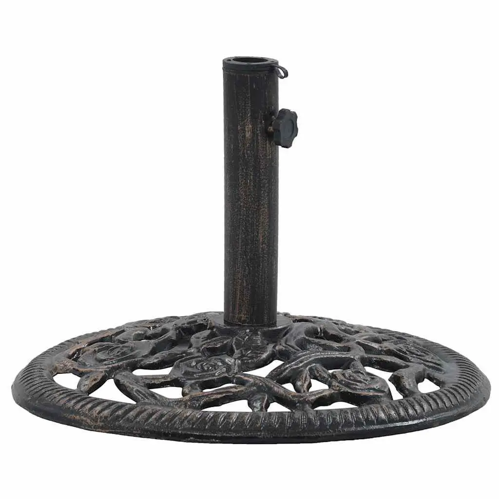 Cast Iron Umbrella Base Heavy Duty 12kg Outdoor Garden Patio Stand Brown