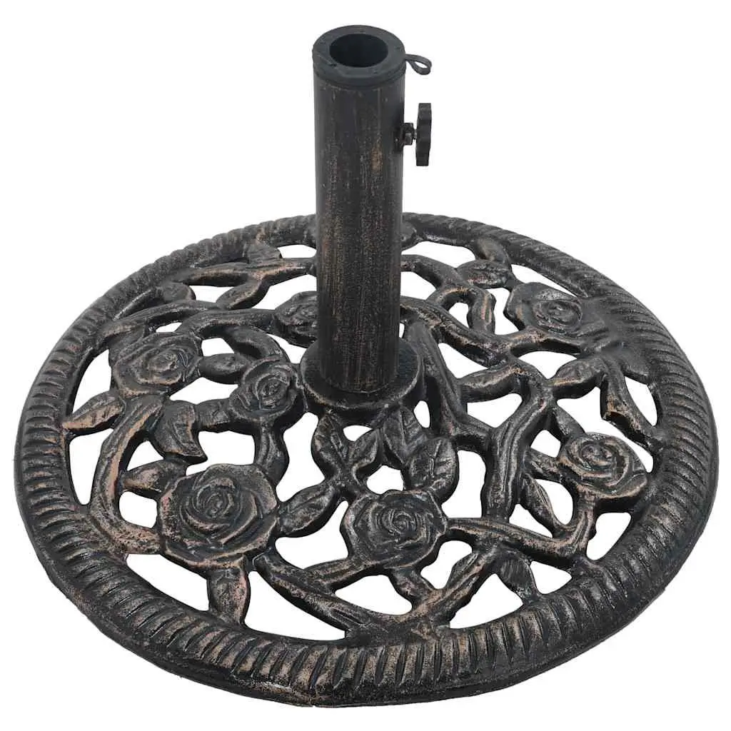 Cast Iron Umbrella Base Heavy Duty 12kg Outdoor Garden Patio Stand Brown