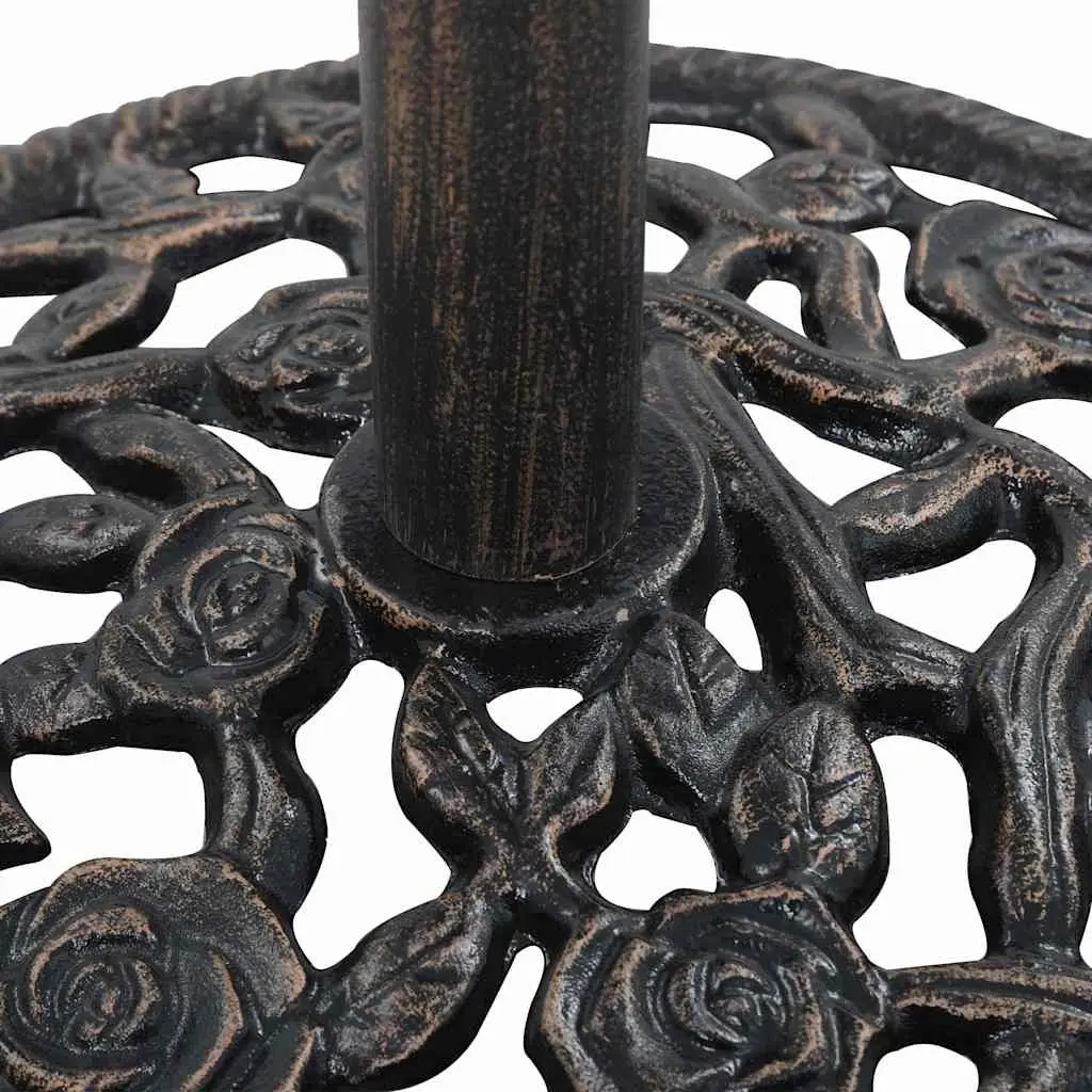Cast Iron Umbrella Base Heavy Duty 12kg Outdoor Garden Patio Stand Brown