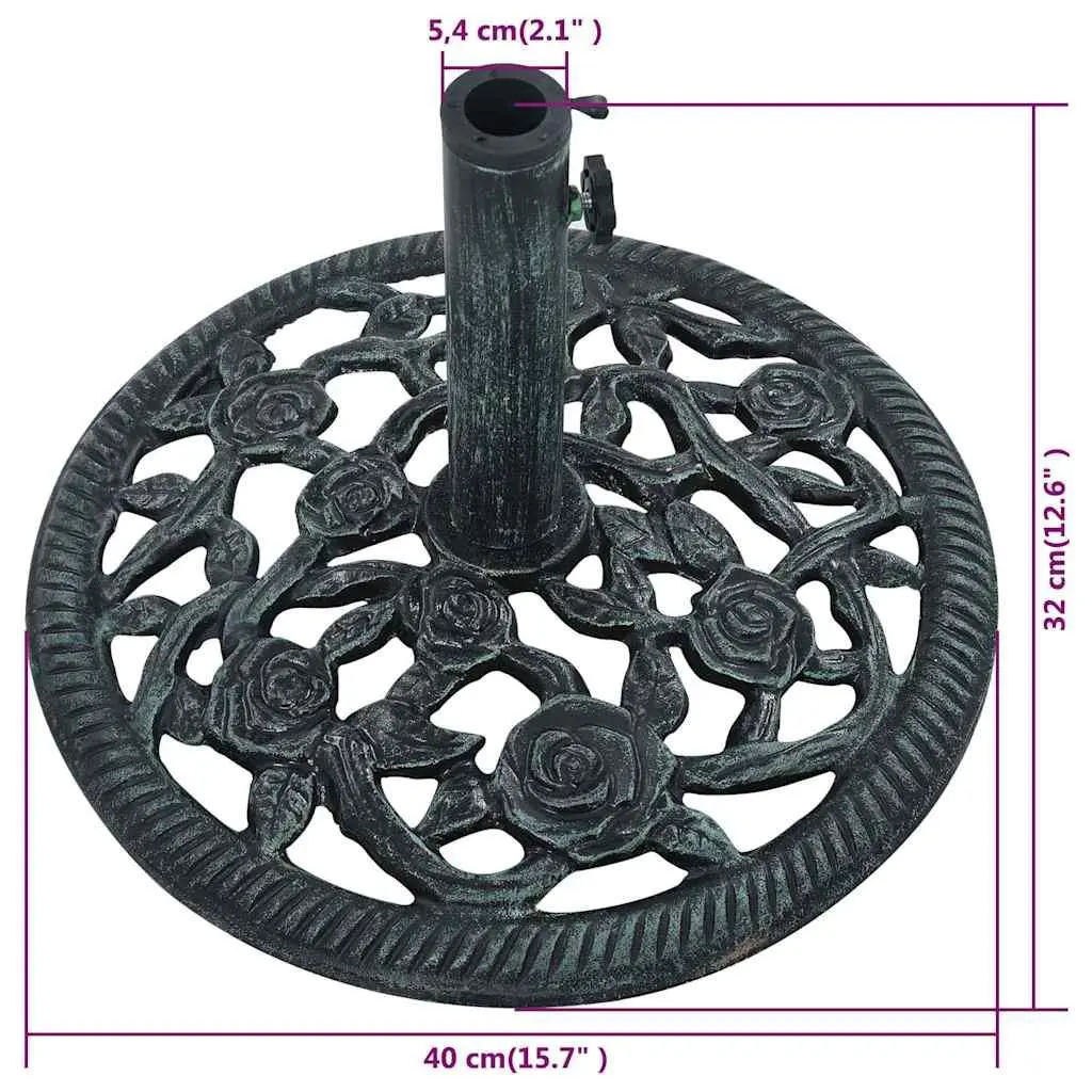 Cast Iron Umbrella Base 40cm Green Outdoor Parasol Holder Garden стабилизатор