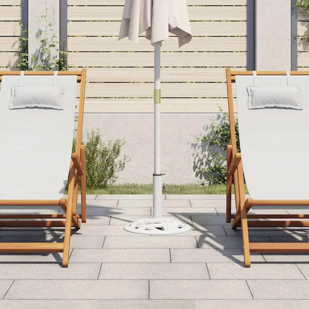 Umbrella Base Cast Iron Outdoor Patio Garden Stand 40cm White