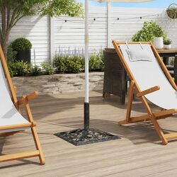 Reliable Green Umbrella Base with Decorative Touch
