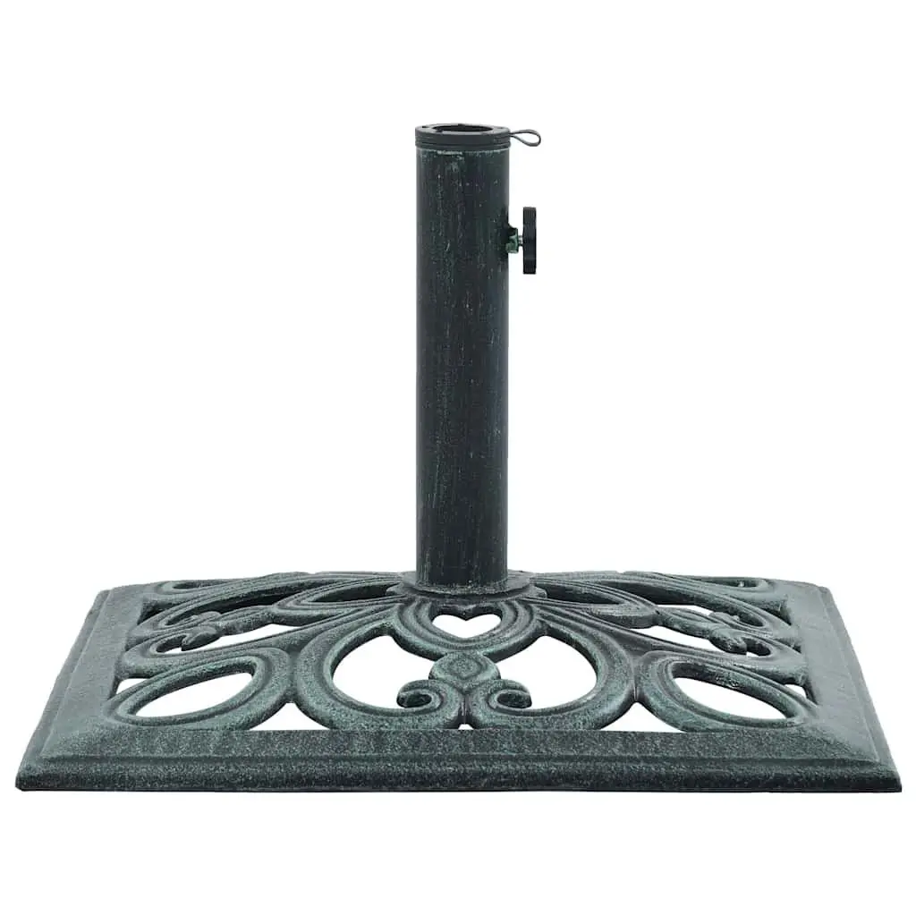 Cast Iron Umbrella Base Outdoor Parasol Stand 49cm Green