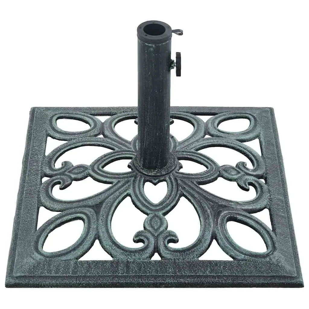 Cast Iron Umbrella Base Outdoor Parasol Stand 49cm Green