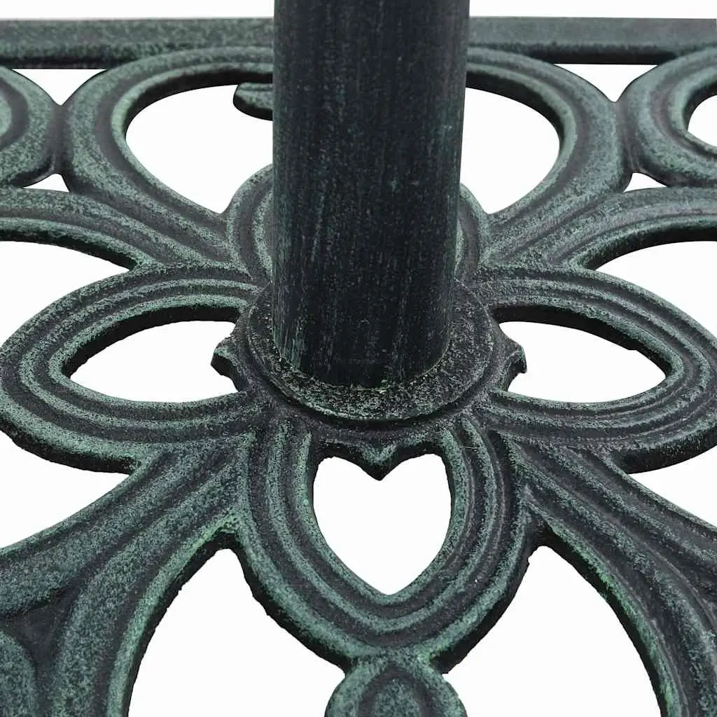 Cast Iron Umbrella Base Outdoor Parasol Stand 49cm Green