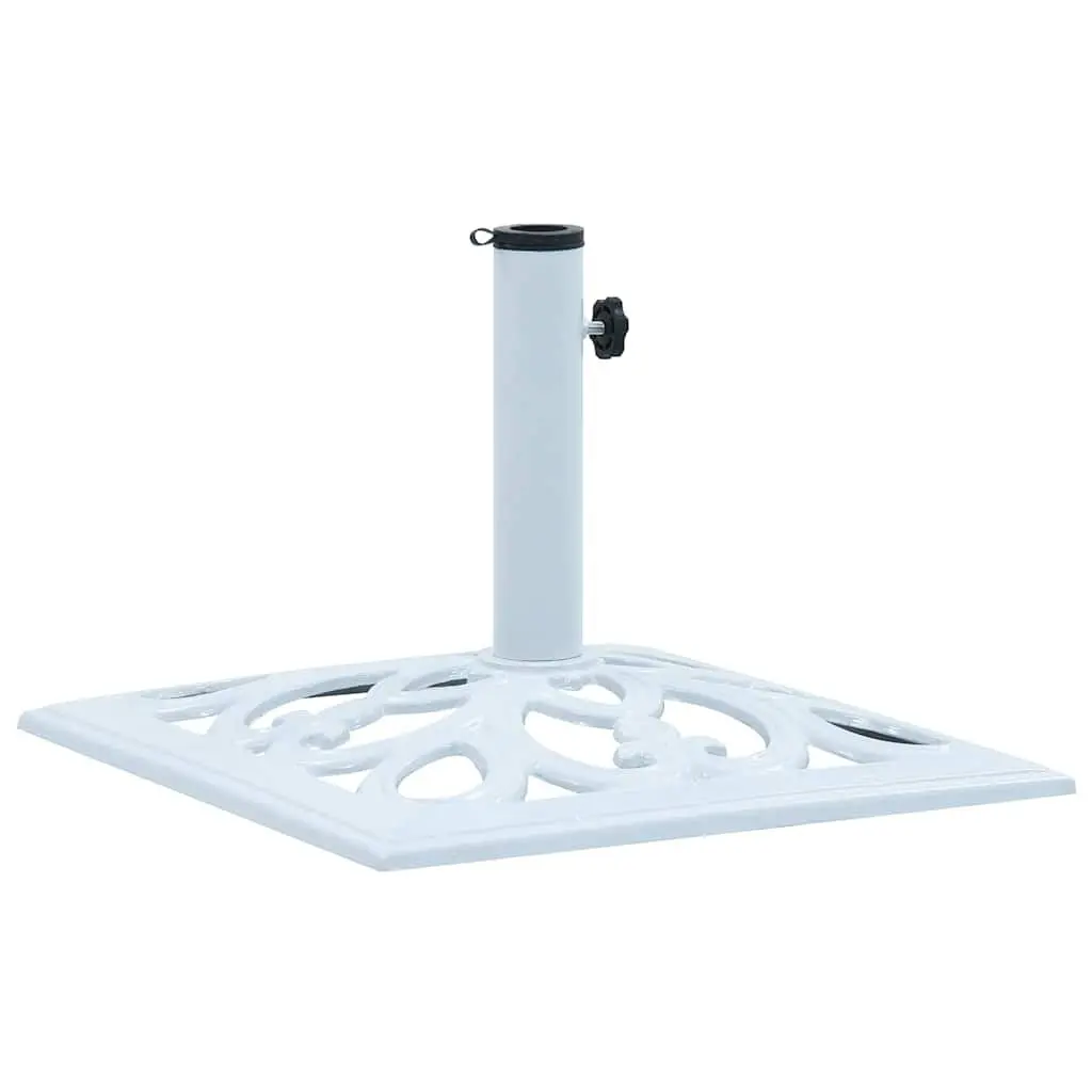 Umbrella Base Cast Iron Outdoor Garden Parasol Stand Holder White 49cm