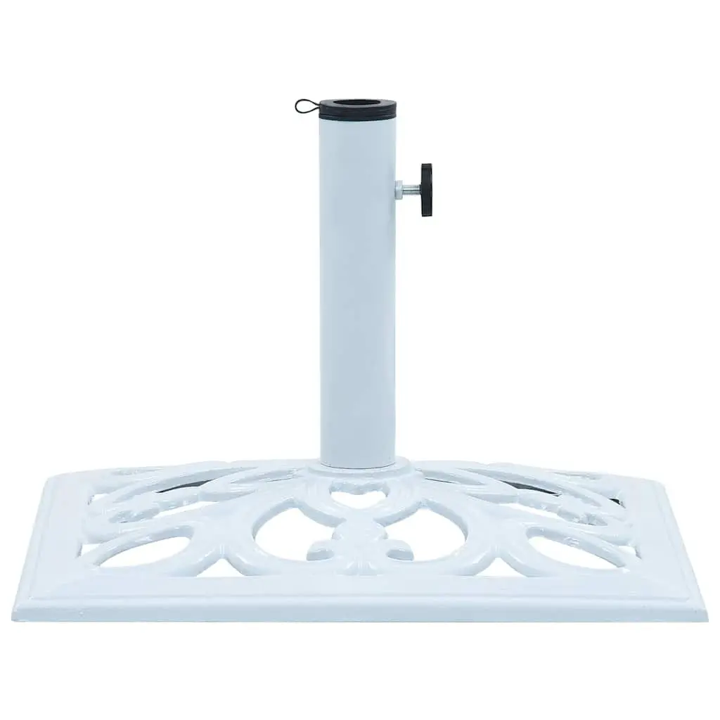Umbrella Base Cast Iron Outdoor Garden Parasol Stand Holder White 49cm