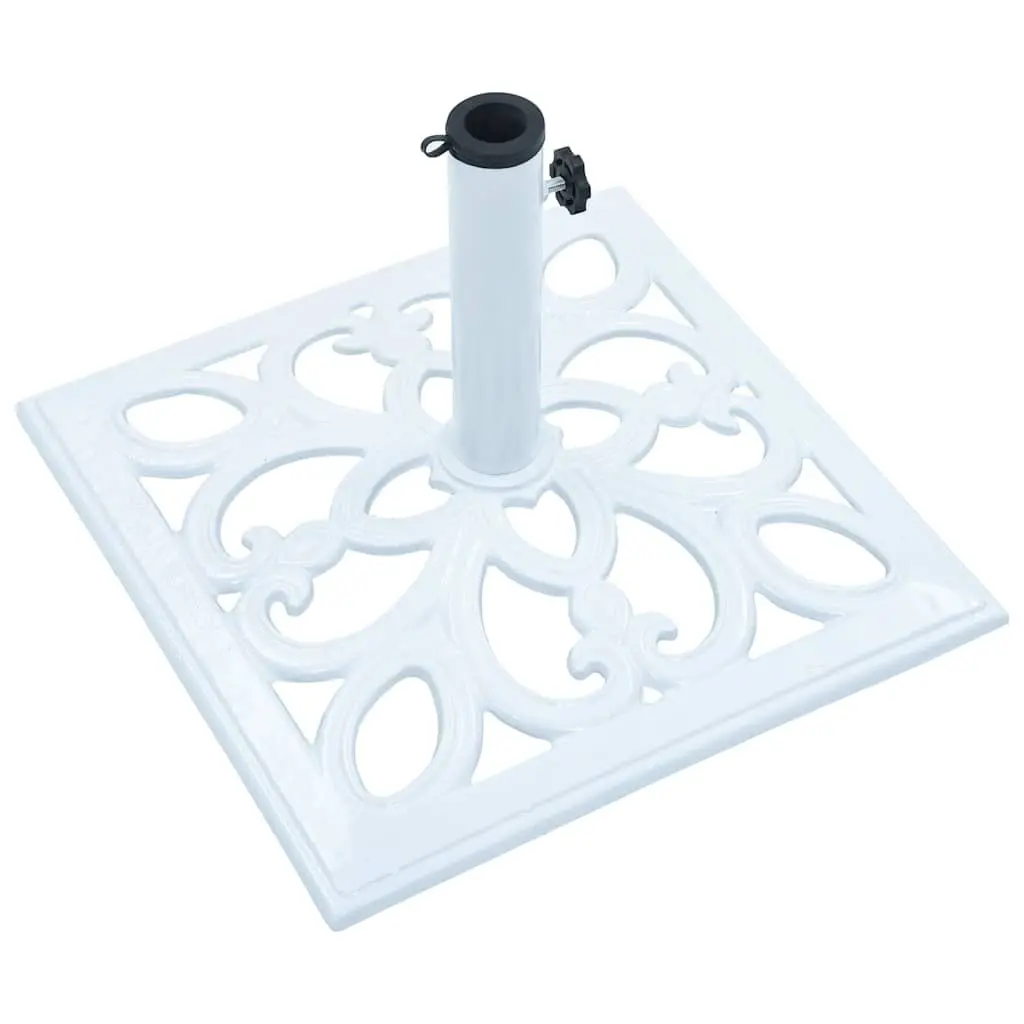 Umbrella Base Cast Iron Outdoor Garden Parasol Stand Holder White 49cm