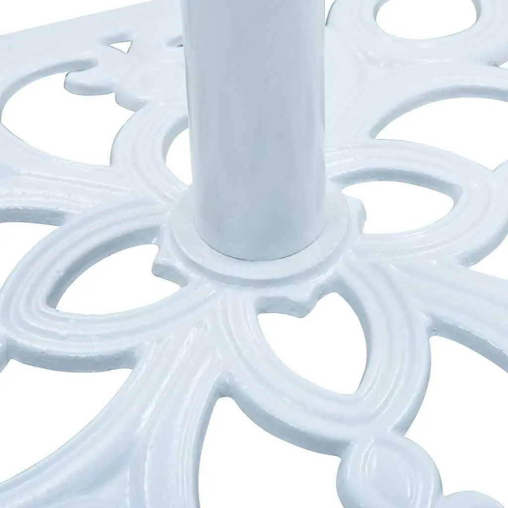 Umbrella Base Cast Iron Outdoor Garden Parasol Stand Holder White 49cm
