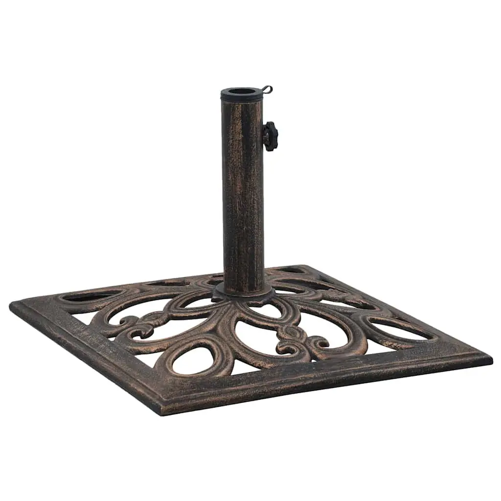 Cast Iron Umbrella Base Brown Outdoor Weighted Stand Patio Holder Garden Support