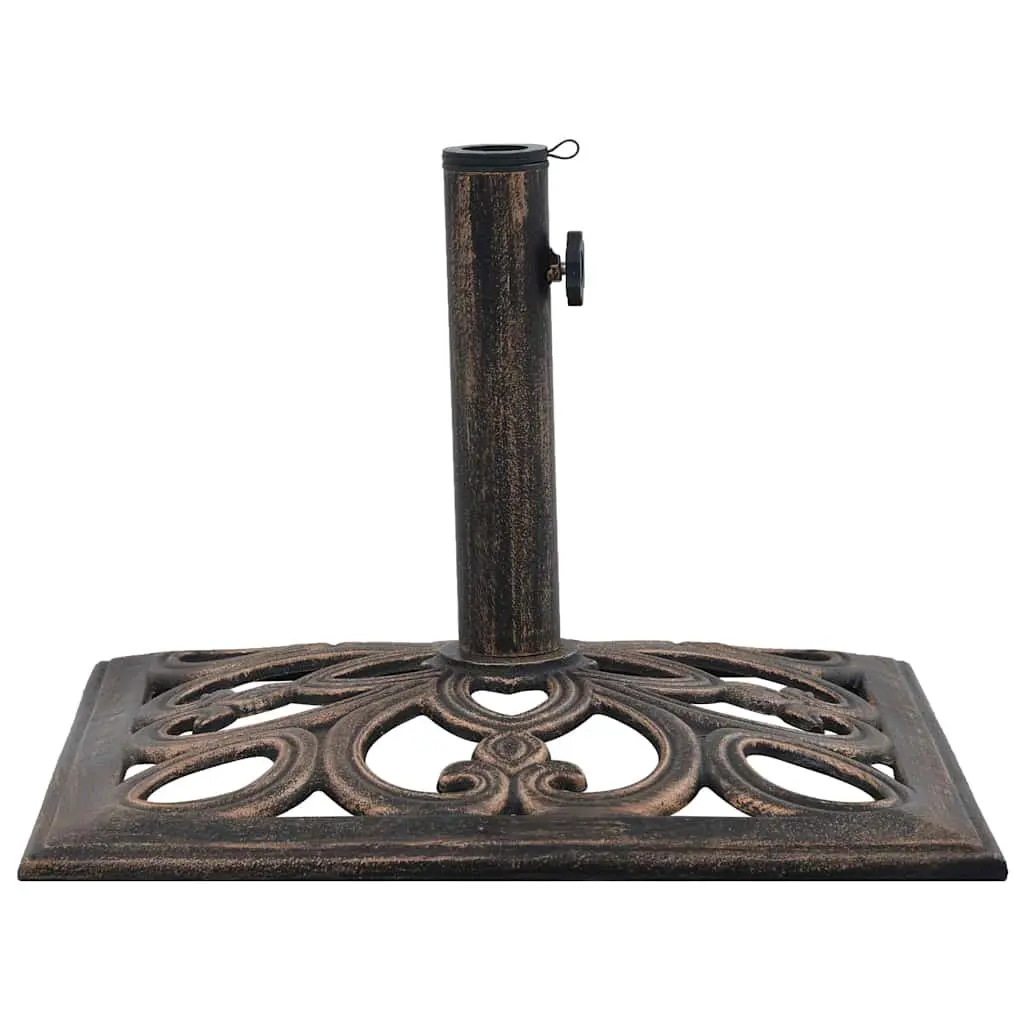 Cast Iron Umbrella Base Brown Outdoor Weighted Stand Patio Holder Garden Support