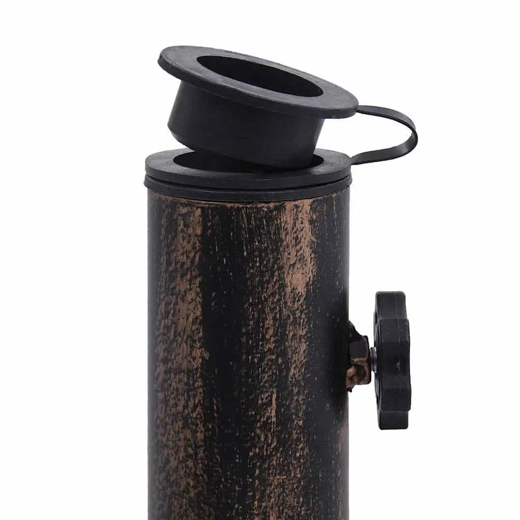 Cast Iron Umbrella Base Brown Outdoor Weighted Stand Patio Holder Garden Support
