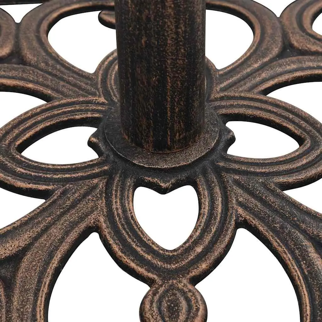 Cast Iron Umbrella Base Brown Outdoor Weighted Stand Patio Holder Garden Support