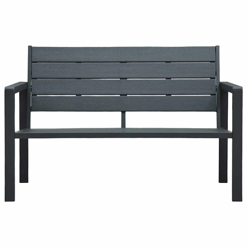 Outdoor Garden Bench 120cm Grey Wood Look Weather Resistant Seating Furniture