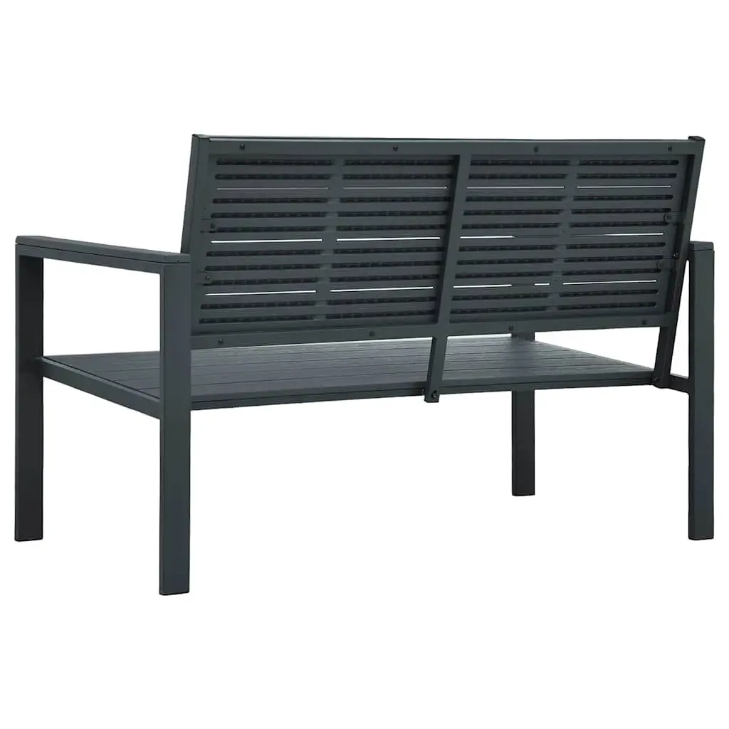 Outdoor Garden Bench 120cm Grey Wood Look Weather Resistant Seating Furniture