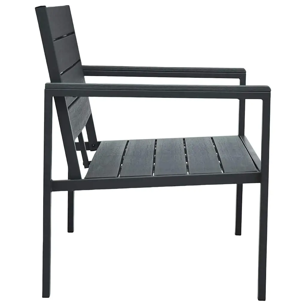 Outdoor Garden Bench 120cm Grey Wood Look Weather Resistant Seating Furniture