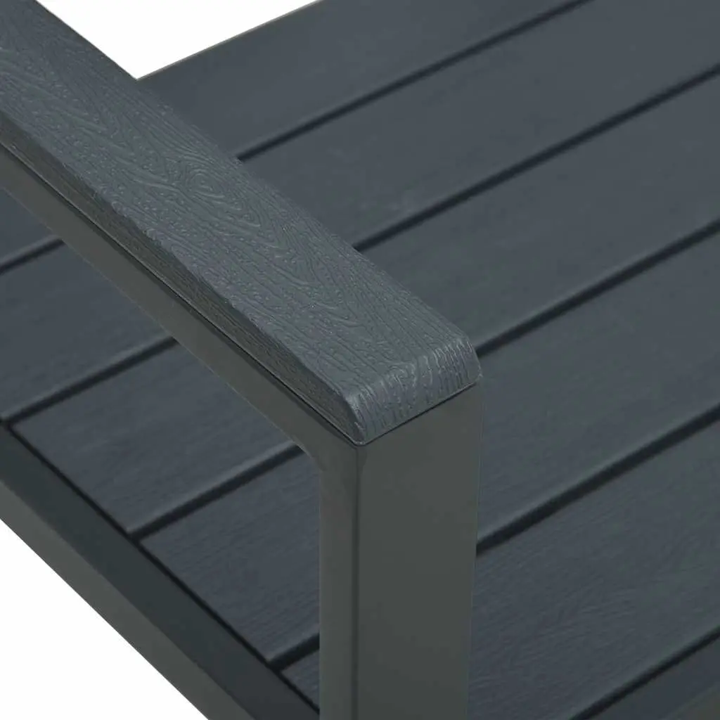 Outdoor Garden Bench 120cm Grey Wood Look Weather Resistant Seating Furniture