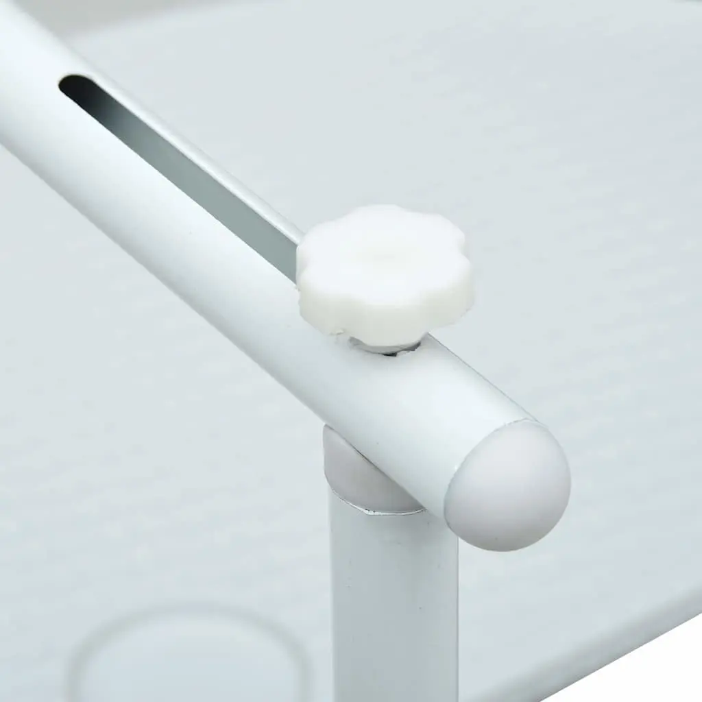 Hanging Balcony Table Outdoor Coffee Worktop Foldable Adjustable Height White