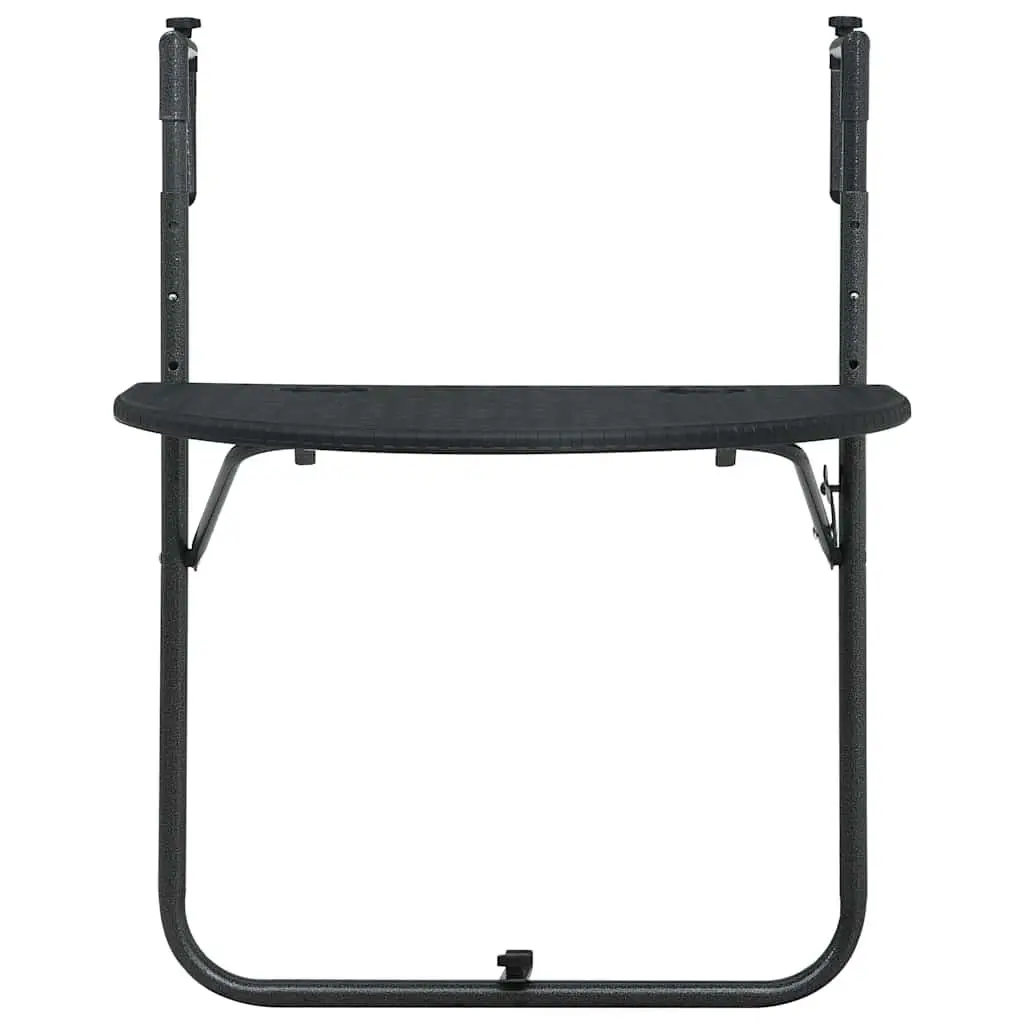 Hanging Balcony Table with Adjustable Height in Black
