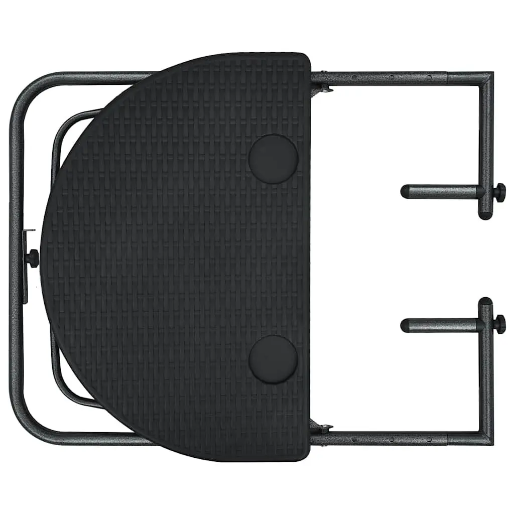 Hanging Balcony Table with Adjustable Height in Black