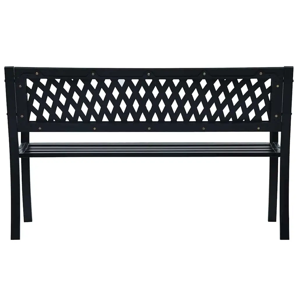 Outdoor Garden Bench Weather-Resistant 125cm Black