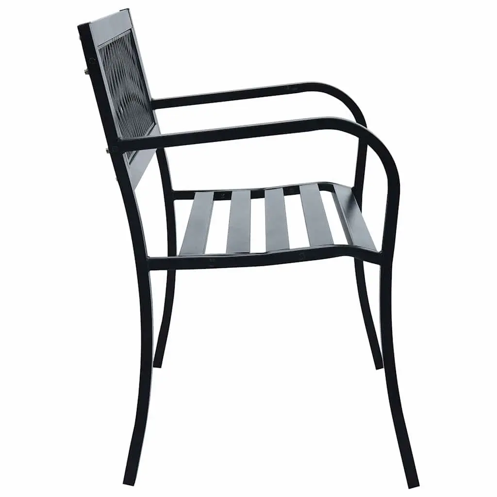 Outdoor Garden Bench Weather-Resistant 125cm Black