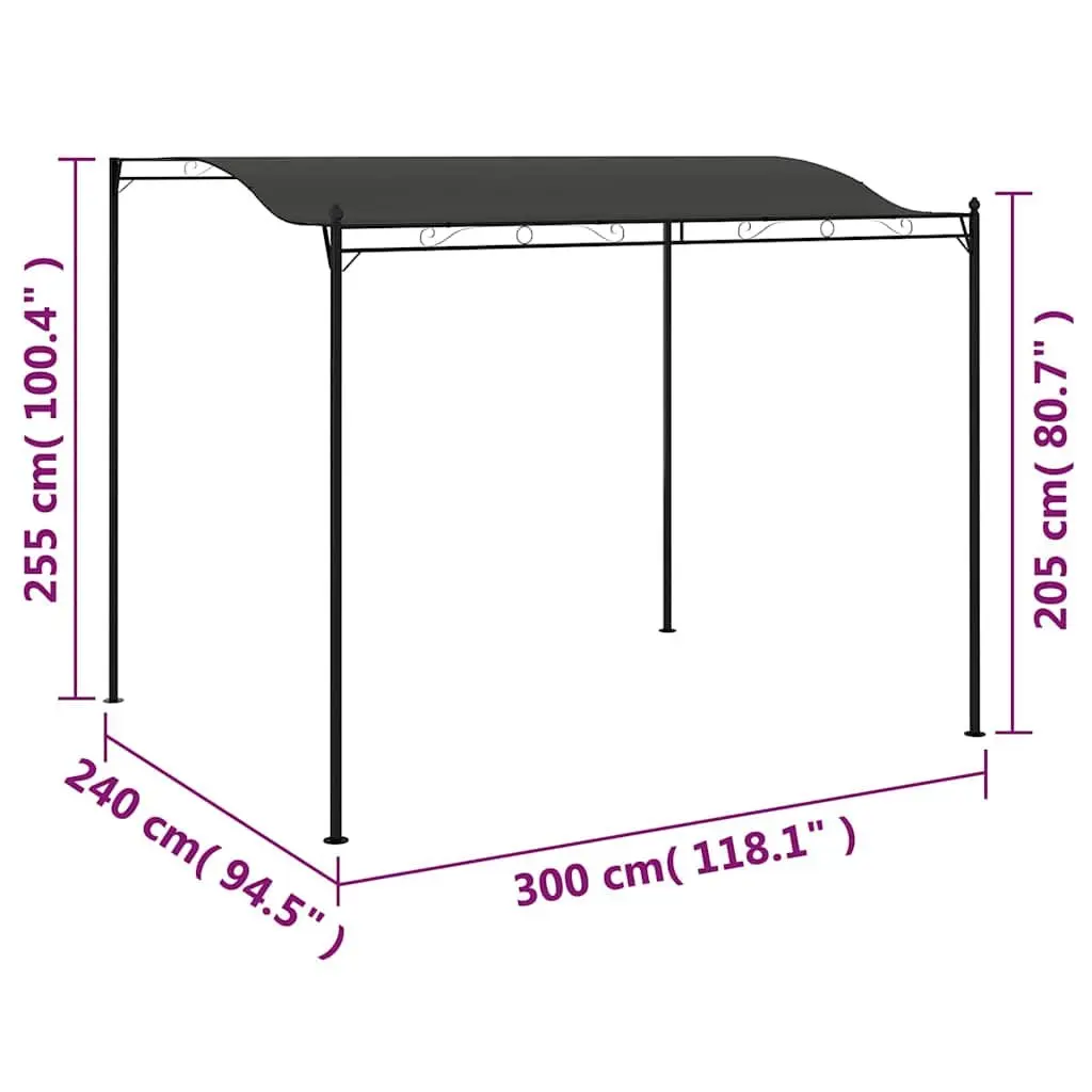 Sunshade Awning Outdoor Canopy 3 x 2.4 m Anthracite