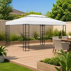 Reliable White Garden Gazebo - 4x3x2.7m