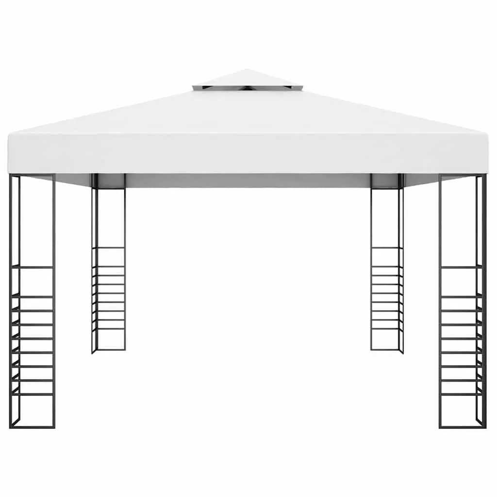 Garden Gazebo Outdoor Canopy 4x3x2.7m White Powder-Coated Steel