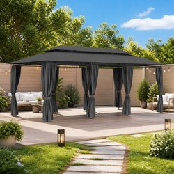 Reliable and Stylish Anthracite Gazebo for Outdoor Use
