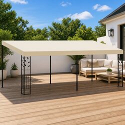 Valuable Cream Gazebo 6x3x2.5m for Outdoor Comfort