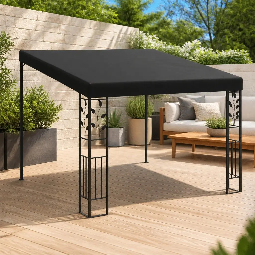 Wall-Mounted Gazebo Outdoor Garden Canopy 3x3x2.5m Anthracite