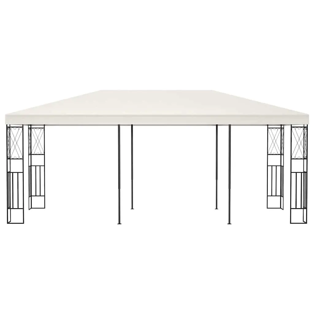 Outdoor Gazebo Steel Frame Garden Shade Cream Polyester Canopy 3x6m
