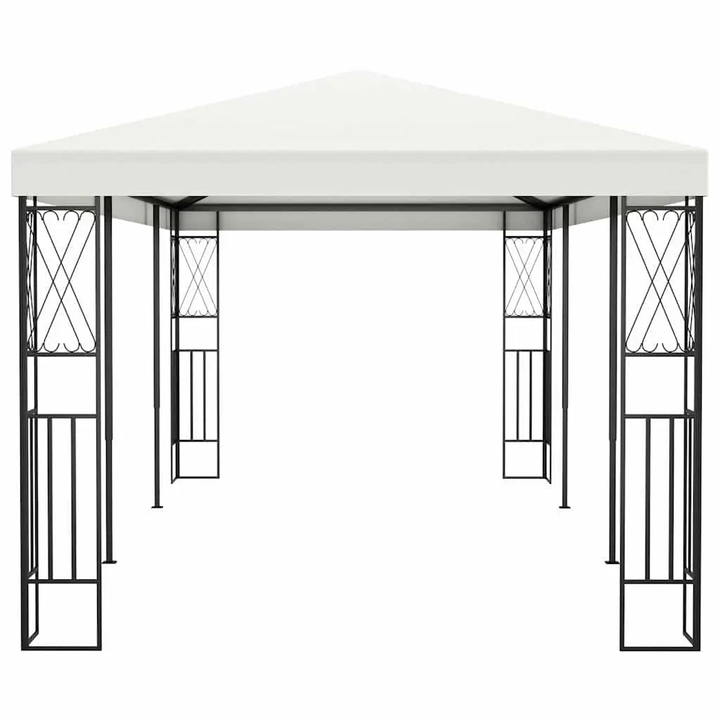 Outdoor Gazebo Steel Frame Garden Shade Cream Polyester Canopy 3x6m