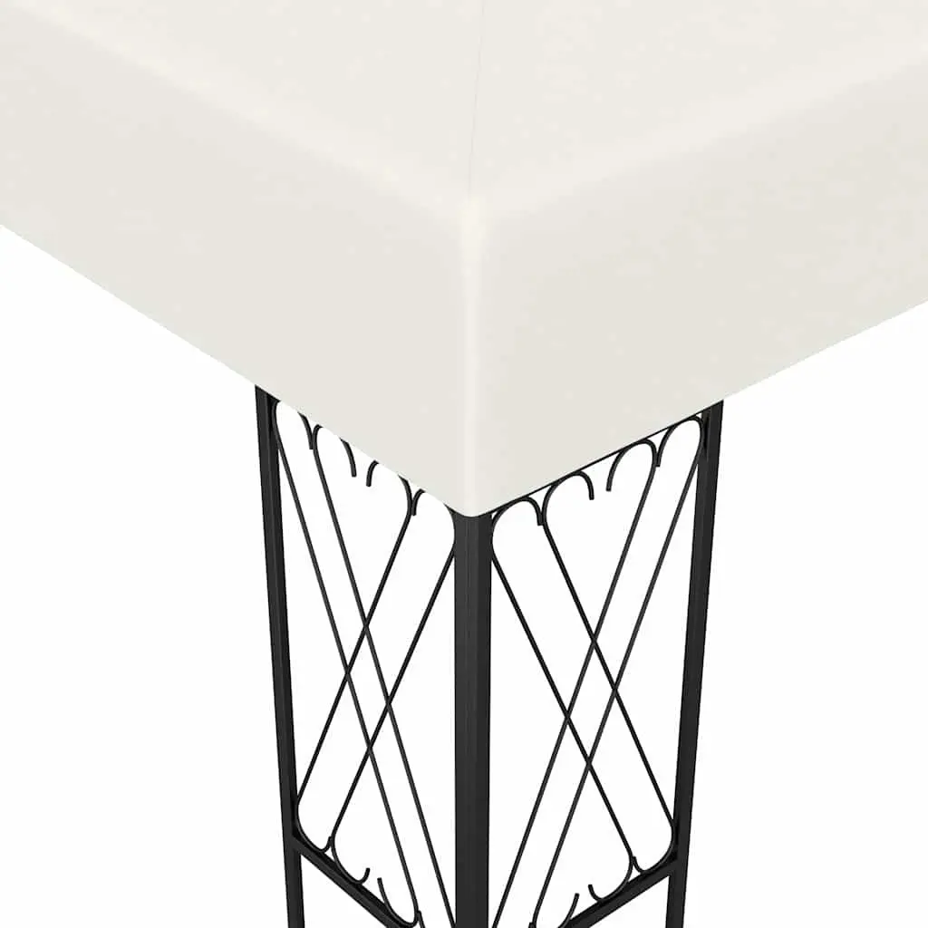 Outdoor Gazebo Steel Frame Garden Shade Cream Polyester Canopy 3x6m