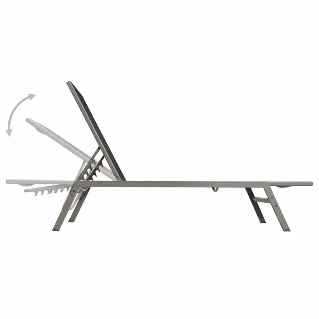 Sun Lounger Outdoor Daybed Garden Lounging Chair Steel Frame Textilene Black
