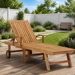 Durable Teak Sun Lounger with Adjustable Features