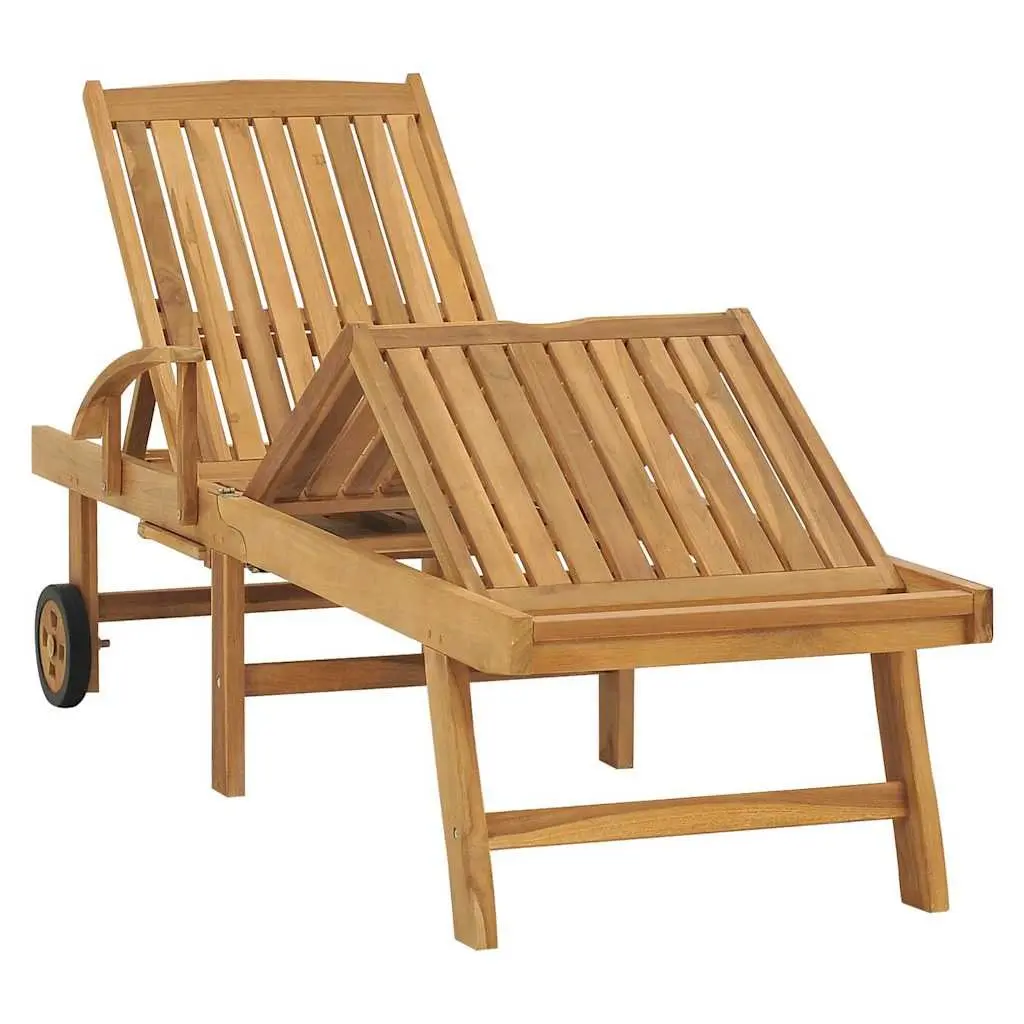Brown Teak Sun Lounger for Relaxation