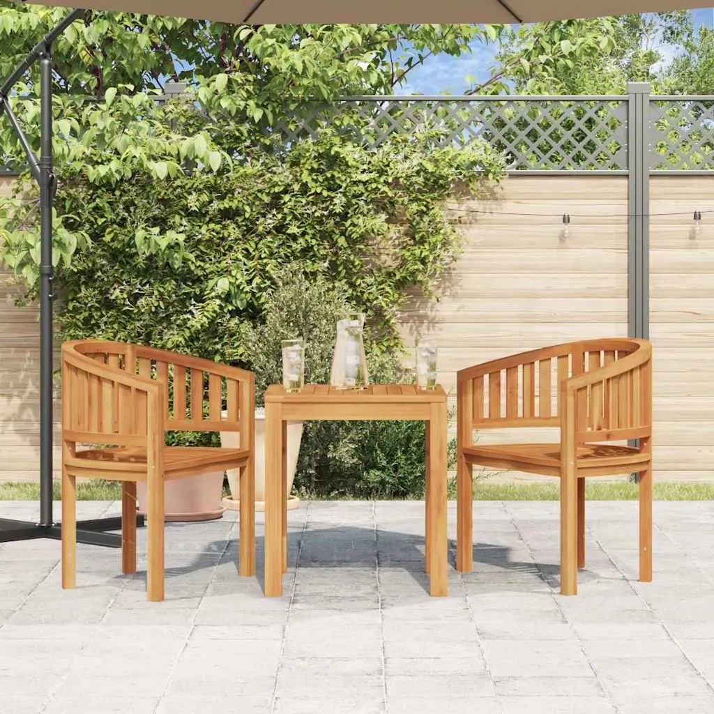 Banana Outdoor Chairs Garden Patio Seating 2 Piece Brown Teak Hardwood
