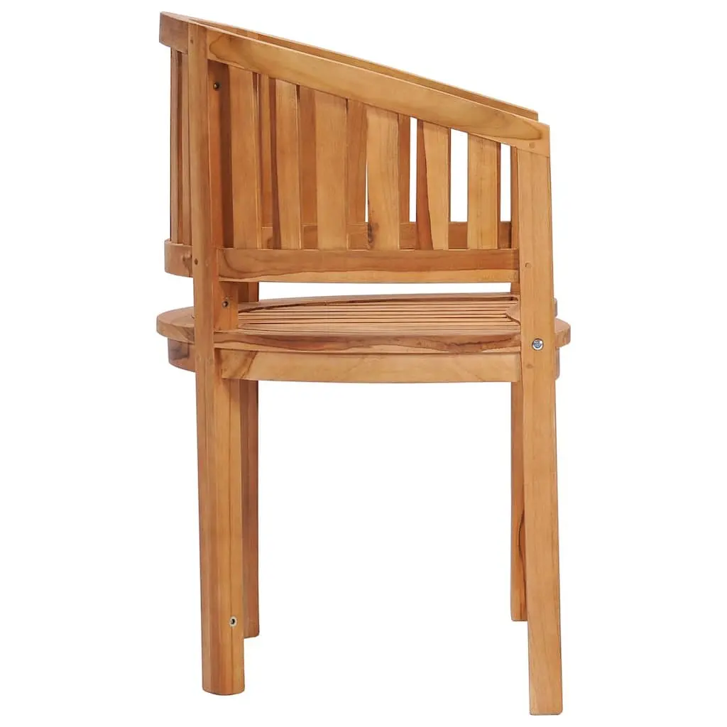Banana Outdoor Chairs Garden Patio Seating 2 Piece Brown Teak Hardwood