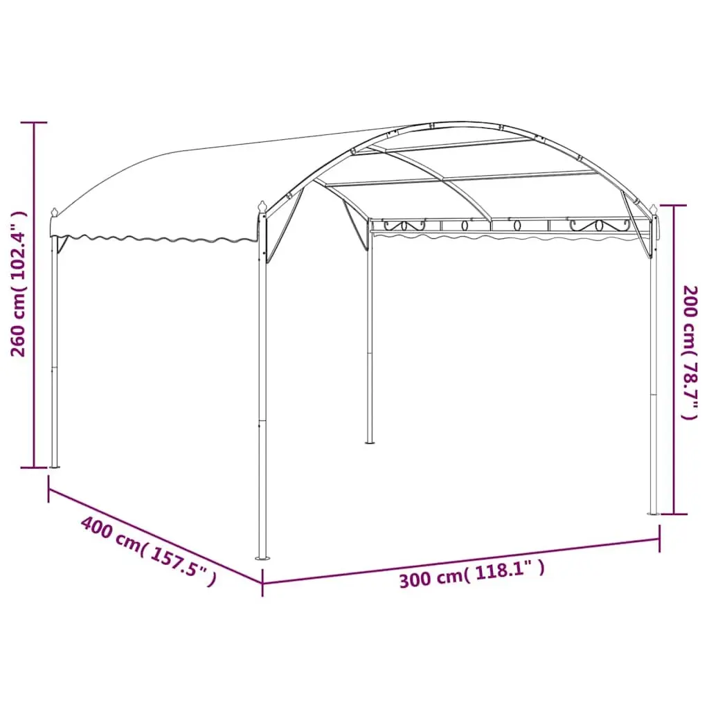 Gazebo Canopy Sun Protection Outdoor Garden Cream