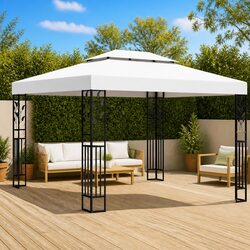 Reliable 3x4 m Gazebo with Double Roof Design