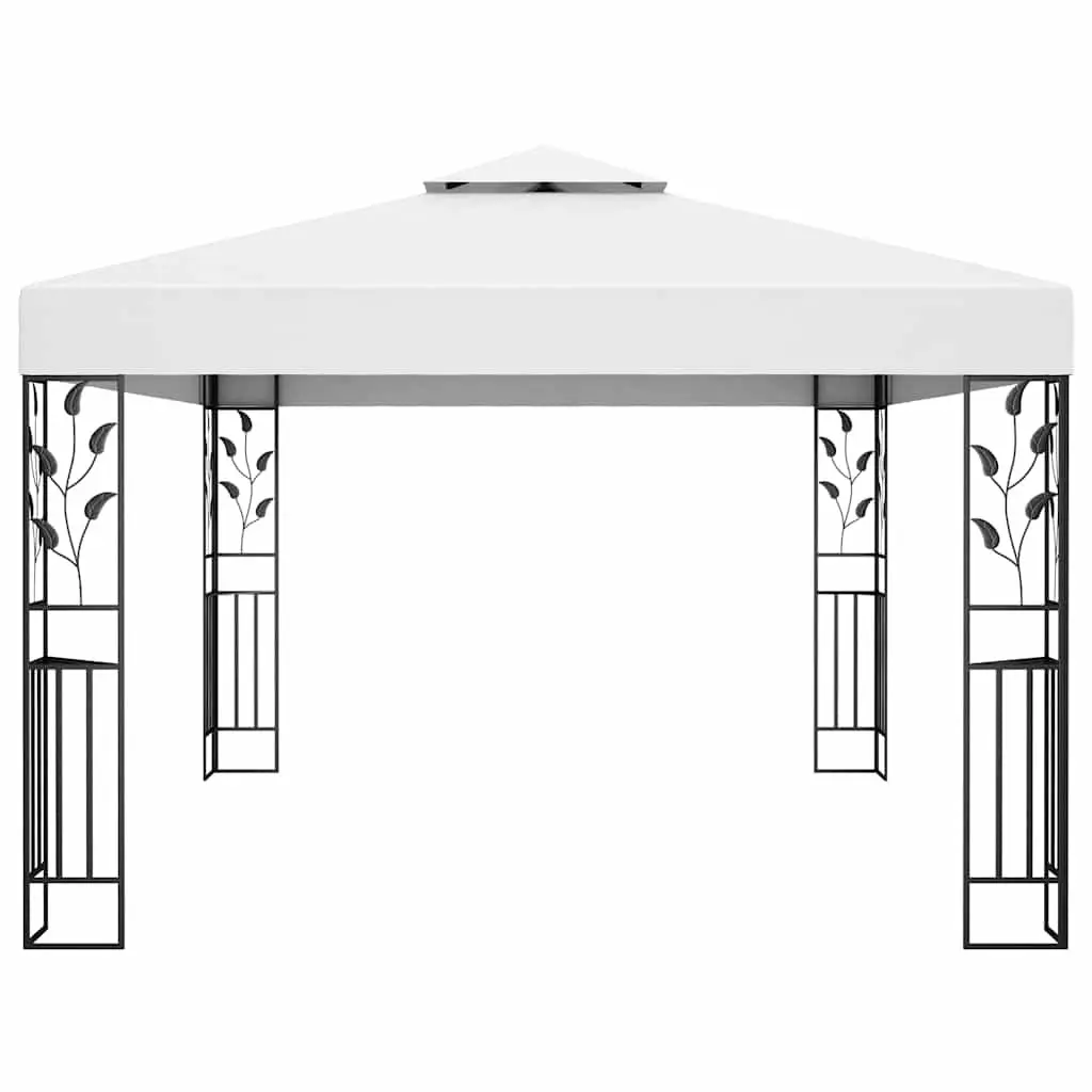 Gazebo Double Roof Outdoor Garden Canopy 3x4 m White