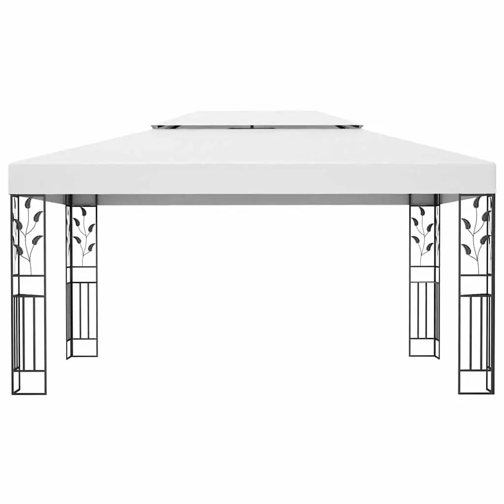 Gazebo Double Roof Outdoor Garden Canopy 3x4 m White